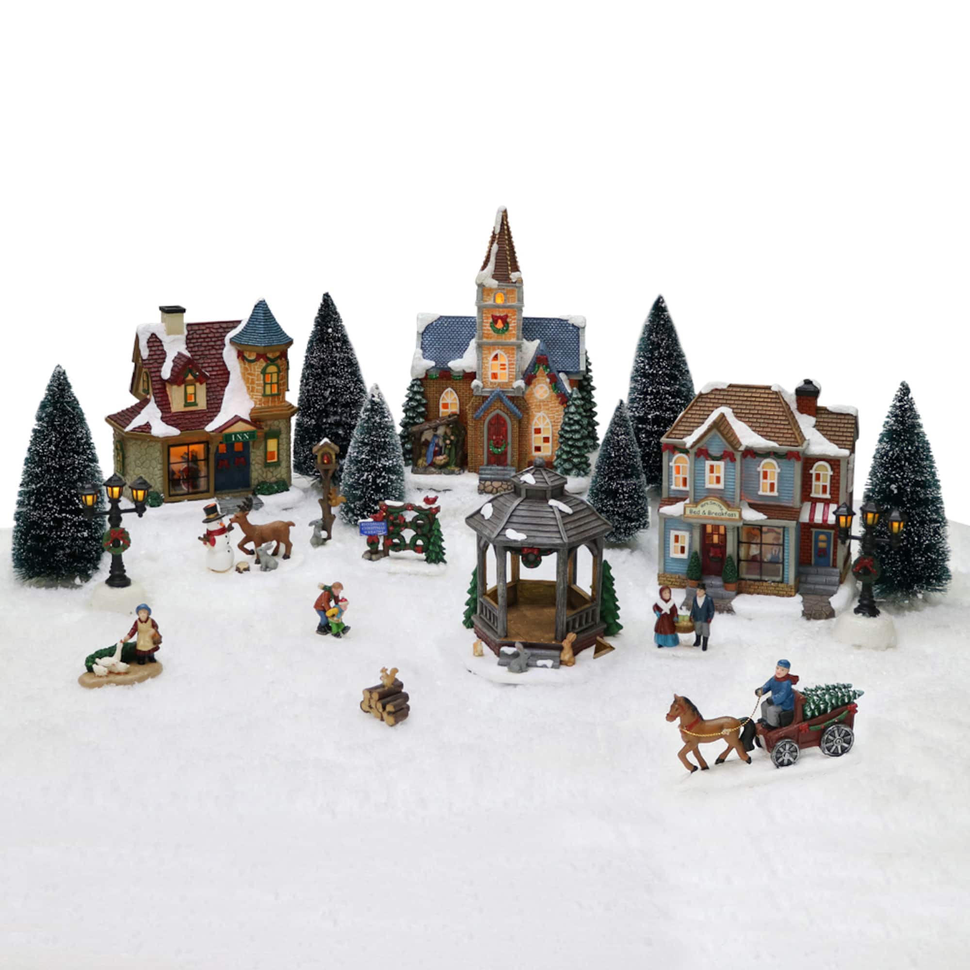 Moments in Time Christmas Village Tabletop Décor Set